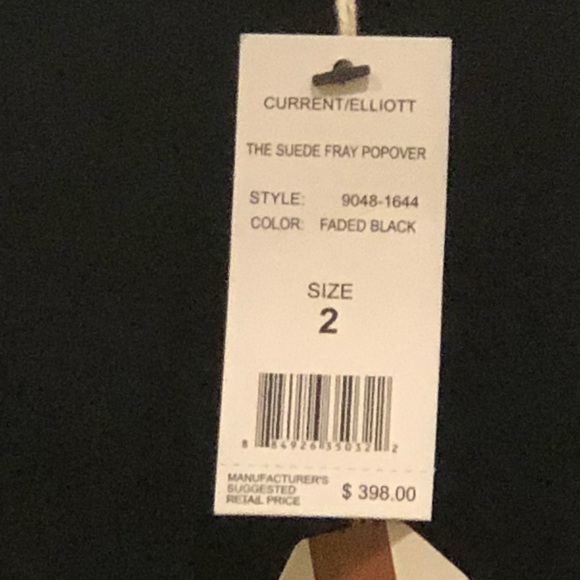 Current/Elliott Real Suede Popover NWT - Picture 4 of 8